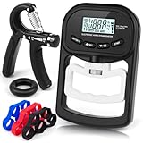 IMENSEAS Hand Grip Strengthener 6 Pack Adjustable Hand Gripper, Finger Stretcher Resistance Extensor Bands, Finger Exerciser, Grip Strength Ring - Black