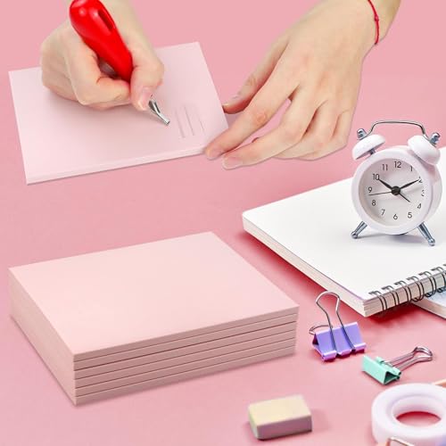 Image of 6 Pack 8 inchx6 inch Pale Pink Rubber Stamp Carving Blocks Rubber Carved Brick Soft Rubber Linoleum Block for Craft Project