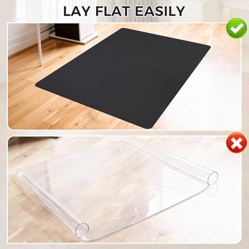 Image of Sycoodeal Office Chair Mat for Hardwood & Tile Floor, 36 inch x 48 inch Computer Gaming Chair Mat for Rolling Chairs Non-Curve, Anti-Slip, Heavy Duty Floor Protector for Home Office (Black)