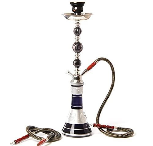 GLASHASCHAHE, Big GYNAH, 2 Schlauchhuka Set Mit Silikon-Hukahn-Schlauch, 21Inch Tall Hukahn Shisha,Blau – Bild 3