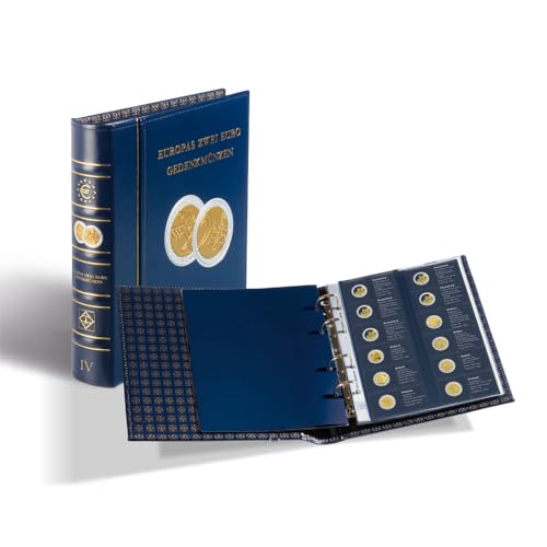 Album numismatique Classic-Optima Leuchtturm bleu écrin haut de gamme pour monnaies de 2 €