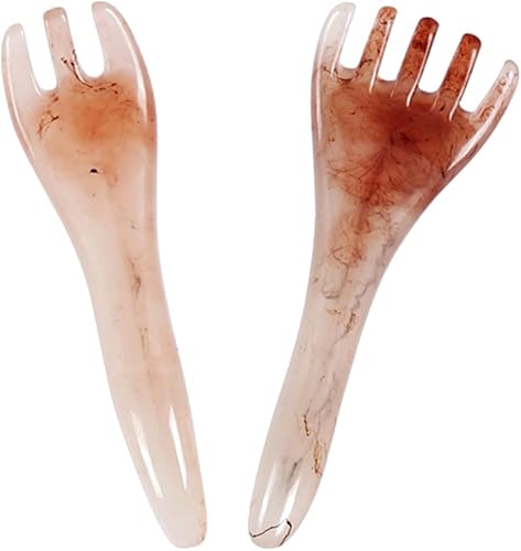 EXCEART 2pcs Rastrillo de masaje Guasha Raspador del cuero cabelludo Peine Multifuncional Mano Rascador Masajeador Meridianos Masajeador para el