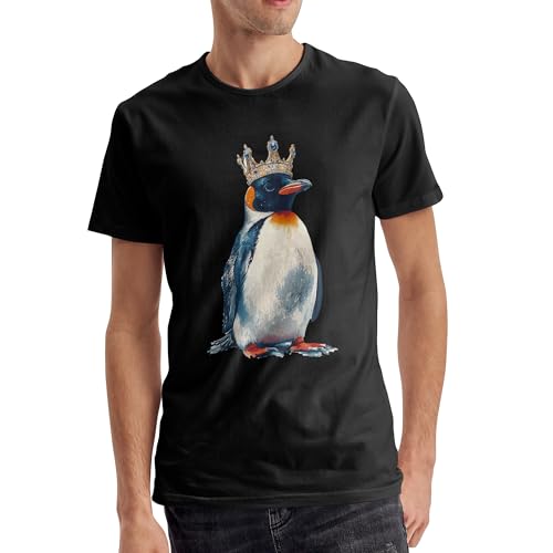 Emperor Penguin Shirt for Men Funny Graphic Tees Black Short Sleeve T-Shirt2