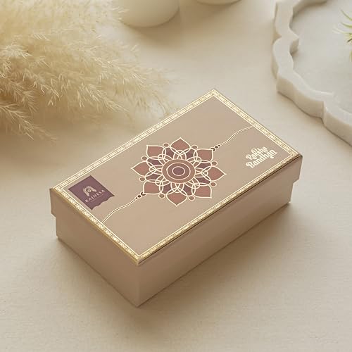 Image of Premium Handmade Designer Rakhi Set for Brother and Bhabhi Adjustable Couple Rakhi with Roli Chawal & Nariyal