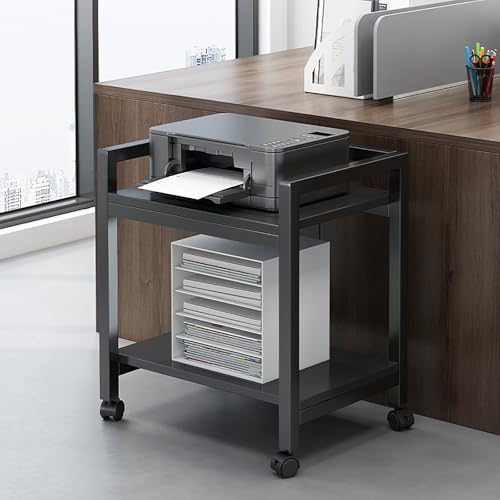 Estante con ruedas de doble capa moderno para organizar equipos de audio 2