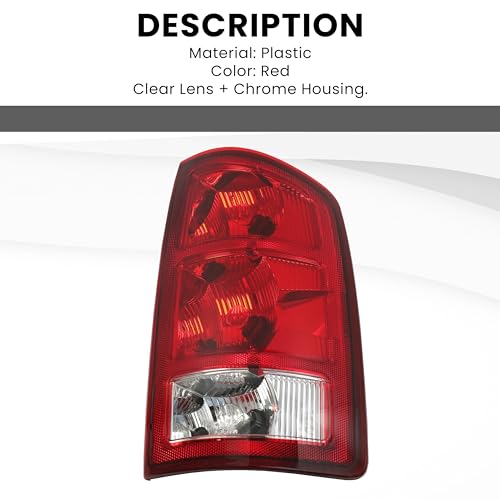 Hecasa MO-412 Tail Light Compatible With 02-06 Dodge Ram 1500/03-06 Dodge Ram 2500 3500 Taillight Lamp Signal Brake Lamp W/Bulbs And Wiring Harness Replacement thumb #4