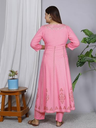 Image of Anarkali Kurta Pant Dupatta Set Embroidered