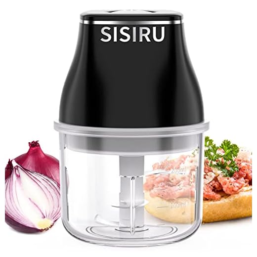 Sisiru Electric Garlic Chopper,200 ML Mini Food Processor with USB Charging for Slap Chop Onion Ginger Vegetable Pepper Spice Meat, Baby Food, Seasoning,BPA Free