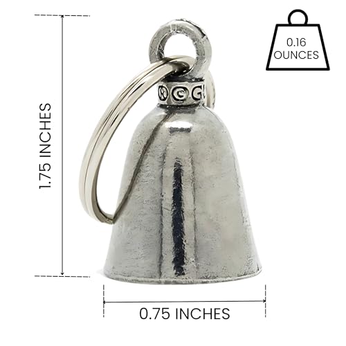Image of Guardian Bell Good Luck Bell w /Keyring & Black Velvet Gift Bag | Motorcycle Bell | Lead-Free Pewter | Made in USA