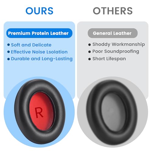 Lukvcoe Earpads para auriculares 1MORE SonoFlow/SonoFlow SE & Pro, Negro, ajuste perfecto, instalación rápida, aislamiento de ruido, durabilidad mejorada, diseño ergonómico para largas sesiones, cuero de proteína suave miniatura 4