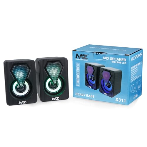 Image of MZ X311 Desktop Speaker 2.0 Colorful Digital Speaker with RGB | PC Computer Stereo Speaker with LED Modes, Enhanced Sound and Easy-Access Volume Control