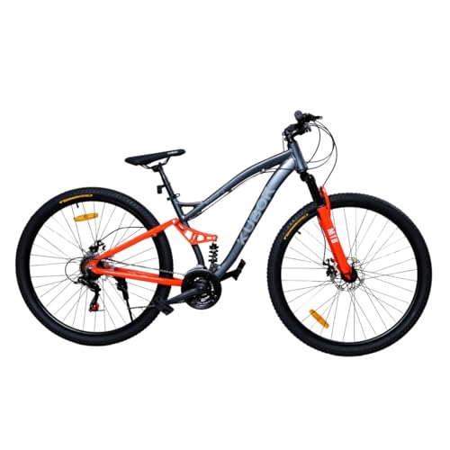 Bicicletas, KUBOR Bicicleta Montaña Rodada 29 Doble Suspension Mallory (Gris)