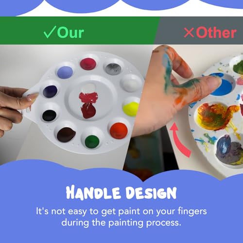Image of 30Pcs Paint Tray Palettes, Plastic Paint Pallets with Hanging Hole for Teachers or Students to Paints on School Project, Art Class or Have a Birthday Painting Part (Pack of 4)