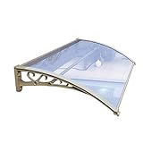 Fenster-Markisen-Türüberdachung, UV-Schutz-Polycarbonat-Abdeckung, Dachterrassen-Überdachung für Terrassenveranda, Haustür, mehrere Größen (Color : Clear + Black Bracket, Size : 60cmx60cm) (Champagne