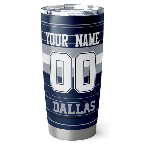 Image of Dallas Tumbler 20oz Travel Mug Gifts Custom Name Number