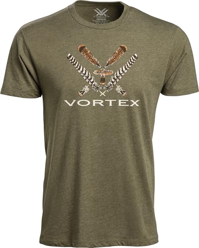 Vortex Optics Mens Turkey Core Logo Short Sleeve T-Shirts (US Alpha XX-Large Regular Regular Military Heather)
