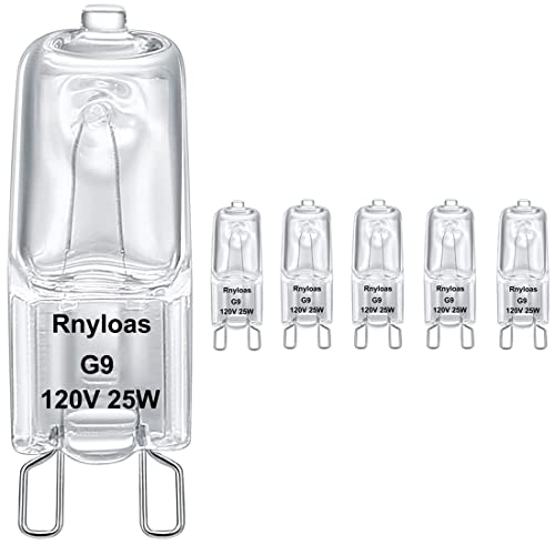 G9 Bulb, 5 Pack G9 Halogen Bulb 25 Watt Premium Quality, High Output 250Lm G9 Light Bulb 2800K Warm White, G9 Dimmable, G9 Base Bulb T4 Type Jcd G9 Halogen 25 Watt For Chandeliers, Cabinet Lights #TOP28