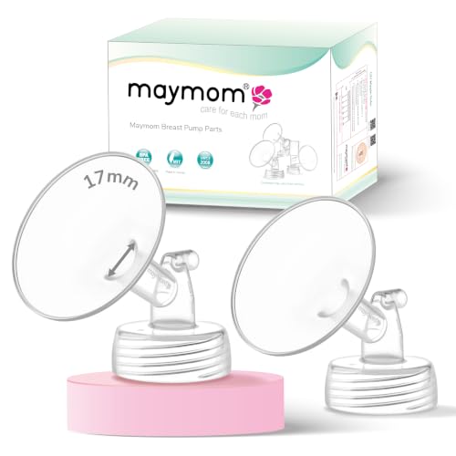 Maymom 2x17 mm Wide Neck Pump Parts Compatible with Spectra S1/S2 Pumps; Incl Wide Mouth Flanges; Not Original Spectra Flange Shield (Two Small Flanges)