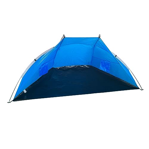 The Secret Home – Tienda de Playa – Alto. 100 cm x Largo. 220 cm x Ancho. 110 cm - Cortavientos Plegable en Color Azul – Tienda Portátil con Bolsa de Transporte – Ideal para Playa