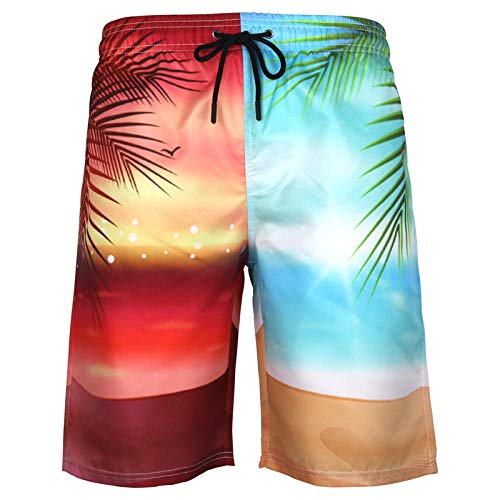 Short de bain homme imprimé 3D à cordon pour la plage