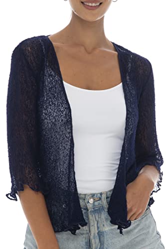 Image of Back From Bali Womens Sheer Shrug Cardigan Lightweight Knit