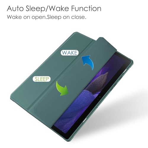 Étui de protection pour Samsung Tab A8 10.5, coque fine transparente vert foncé
