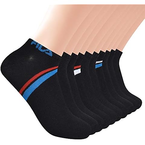 Calcetines Fila para hombre con rayas Chevron, negros, 10 pares, talla 9-12 de EE. UU. Cover