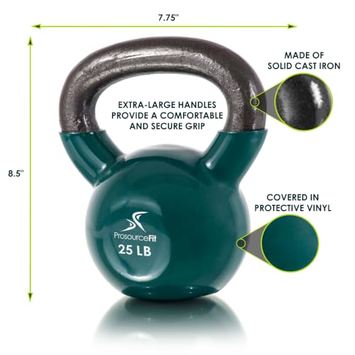 Image of ProsourceFit Vinyl Coated Cast Iron Kettlebells for Full Body Fitness Workouts