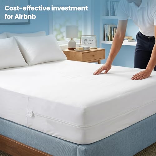 Image of Bulk 10-Pack Hotel Twin Size Mattress Encasement 100% Waterproof | Commercial Zippered Mattress Protector, 6-Sided, 13 inch Deep, Designed for Resorts and Motels, Bed Bug & Dust Mite Resistant