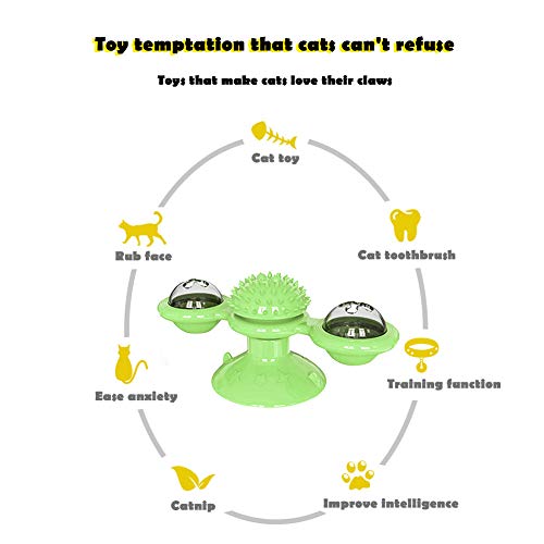 Brinquedos de gato N/A, brinquedo de gato interativo com ventosa, gatos, quebra-cabeça giratório, bo