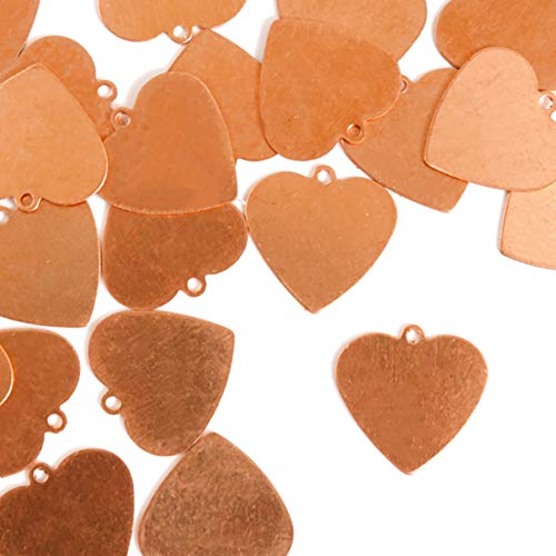 ImpressArt - Premium Metal Stamping Blanks for Metal Stamping and Jewelry Making (24 Pack) (5/8" Heart, Copper)