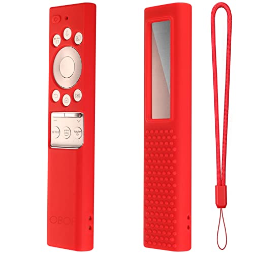 Image of OBOE Silicone Case for Samsung BN59-01311 QLED TV Remote, Red | Full Wrap Protective Case, Charging & Solar Panel Cut, Remote Not Included