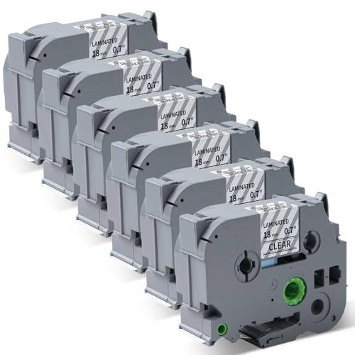18mm Label Maker Tape Black on Clear Replacement for Brother TZe-141 TZe141 P Touch Label Tape TZe TZ Tape 18mm 0.7 Laminated, Compatible with Brother PT-D400 PT-D410 PT-D460BT PT-D600, 4-Pack