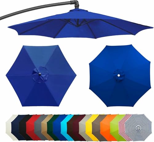 Toile de rechange pour parasol robuste marron 300 cm 6 baleines