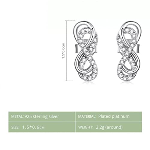 Boucles d'oreilles double infini argent 925 symbole d'amour éternel - 2