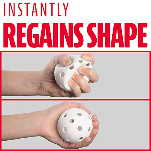 Franklin Sports Indestruct-A-Ball Kunststoff-Basebälle für Schlagübungen, Trainingsbälle aus Kunststoff, MLB, offizielle Größe, Weiß, 6 Stück