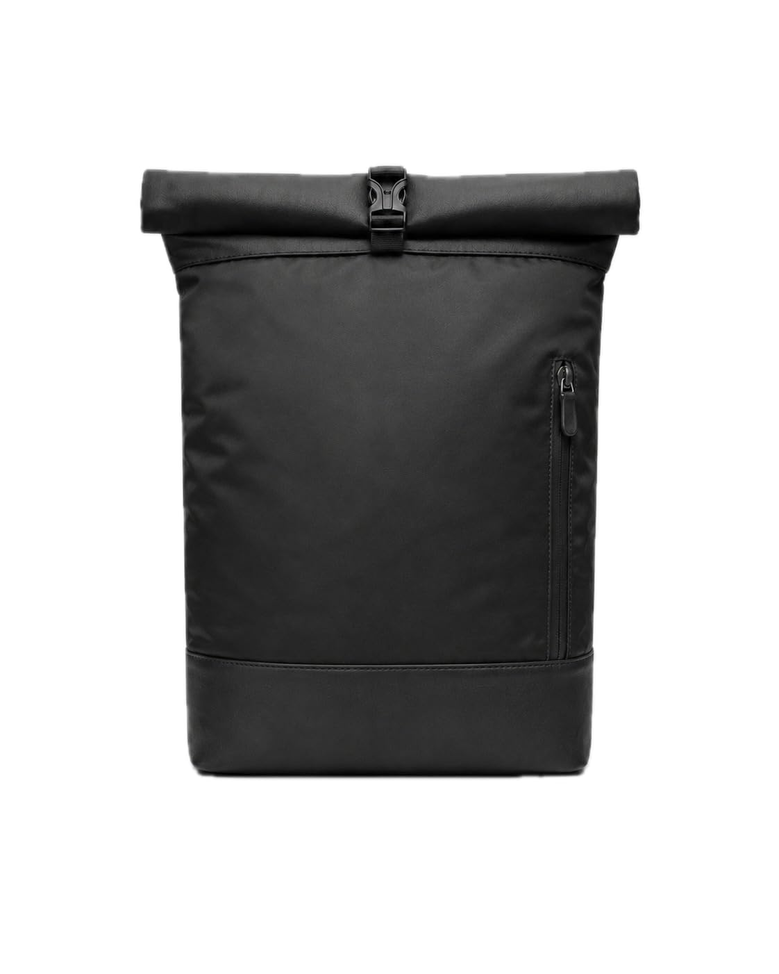 Premium Roll Top Backpack Rucksack Travel Laptop Bag Backpack (Jetblack With Buckle)-image-1