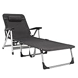 【Estructura resistente con forma de U】A diferencia de otras tumbonas sostenidas por tubos redondos, la nuestra tiene una estructura plana en aluminio que aguanta grandes cargas y es más estable. Las patas con forma de U tienen las almohadillas de plástico para evitar desplazarse o rayar el suelo.
