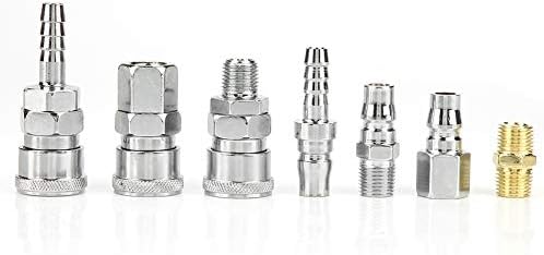 Miniatura 9 de Acoplamiento de aire industrial de 1/4 de pulgada 18 uds. Acoplador rápido hembra macho rosca japonesa de aire para sistemas y equipos de compresor