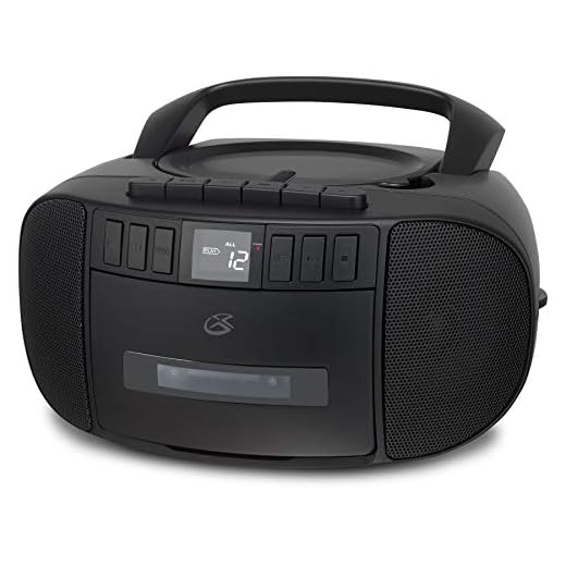 GPX BCA209B Portable Am/FM Boombox with CD and Cassette Player, Black