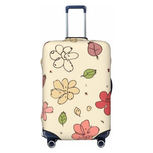 Travel Luggage Cover for Suitcase Tsa Approved, Washable Elastic Suitcase Protector, Lovely flower patterns Suitcase Cover Anti-scratch Baggage Cover Fits 22-24 Inch Luggage Sleeve Medium