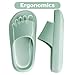 OUYADU Kids Cloud Slides Boys Girls Flip Flops Slip On Beach Sandals Youth Pool Shower Shoes EVA Summer Slippers（Green,4 Big Kids）