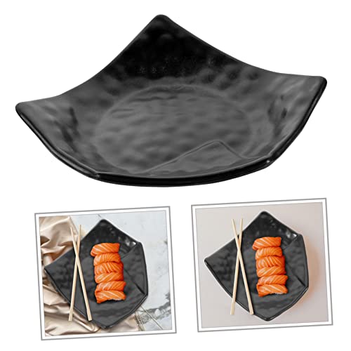Plato sushi decorativo melamina negro 23x19x5 cm miniatura 6