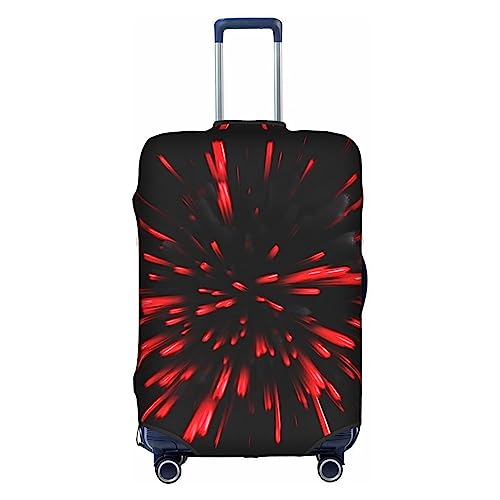 Housse de protection pour valise L motif explosion rouge et noir pour bagage de voyage de grande taille