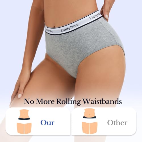 Image of Women's Cotton Underwear Mid Rise Full Coverage Soft Breathable Stretchy Solid Brief (5 Pack)