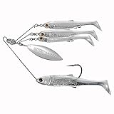 LiveTarget MNSR11SM855 Baitball Spinner Rig, Freshwater, Small, 1'-15' Depth, 3/8 oz Weight, Pearl White Silver, per 1