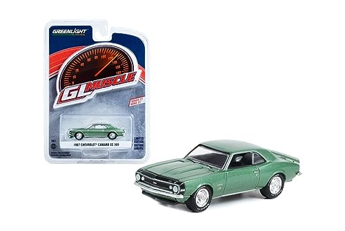 1967 Chevy Camaro SS 369 modelo a escala 1:64 verde miniatura 3