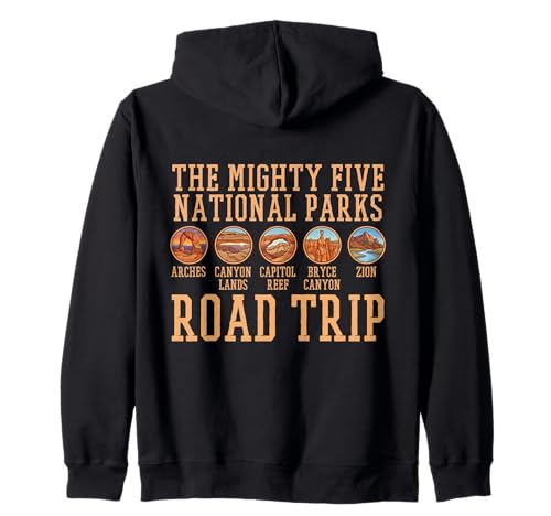 Utah Mighty Five 5 National Parks Trip Camping Hiking Zip Hoodie