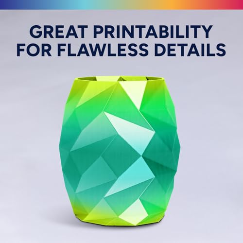 Image of OVERTURE Silk PLA Rainbow Filament 1.75mm, Bi-Color Shiny PLA Finish, Smooth & Glossy, 1kg Spool (2.2lbs), Ideal for Cosplay Jewelry & Home Decor (Silk Tropic)
