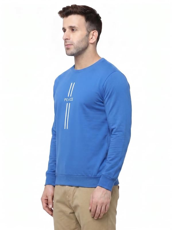 Image of Full Sleeve Cotton T-Shirt for Men & Boys | Round Neck Casual Graphic Printed Tee | Regular Fit Comfortable Everyday Wear | Peace